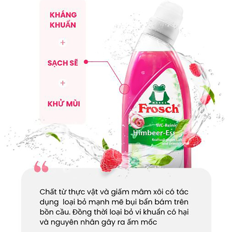 Chai Dung Dịch Tẩy Bồn Cầu Frosch 750ml Hương Mâm Xôi